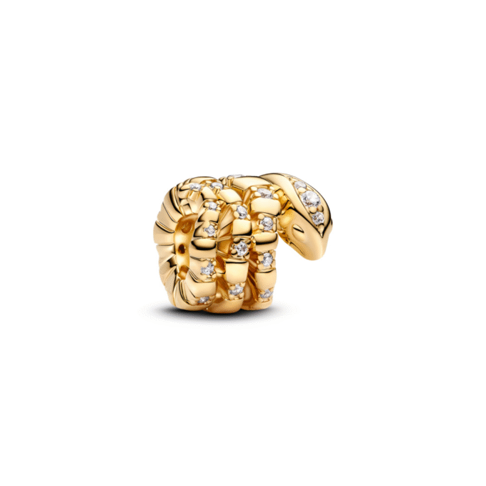 Pandora Coiled Snake Charm with Clear CZ
