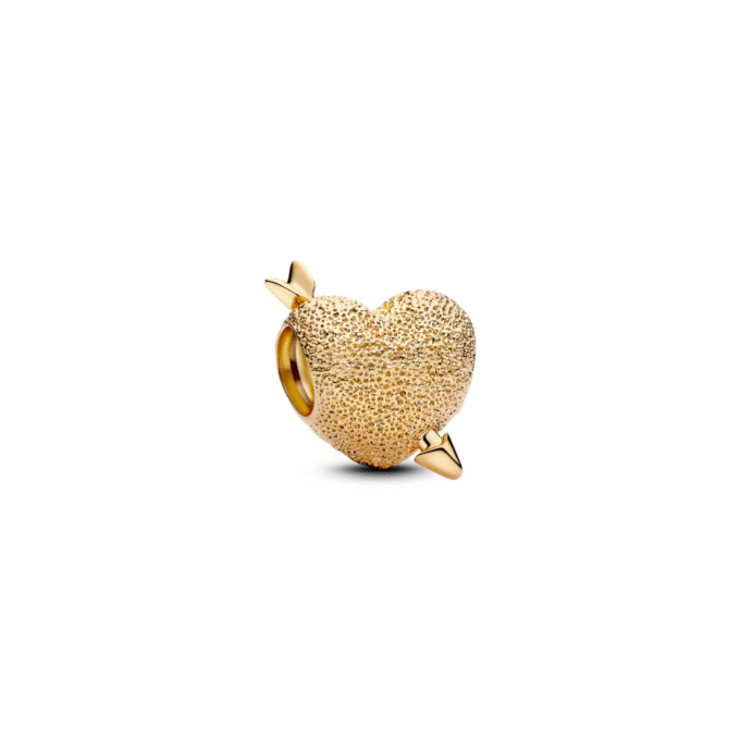 14K Gold Plated Heart and Arrow Charm