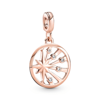 Starburst Pendant in 14K Rose Gold with 18" Cable Chain