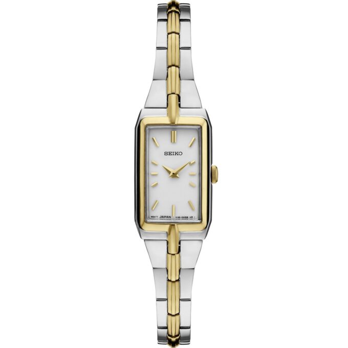 Seiko Lds Sts Tt White Dial, Rectangle Case, Brac Watch