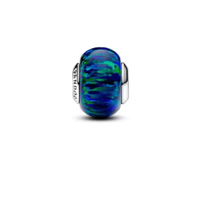 Large Green and Blue Opal Sterling Silver Charm