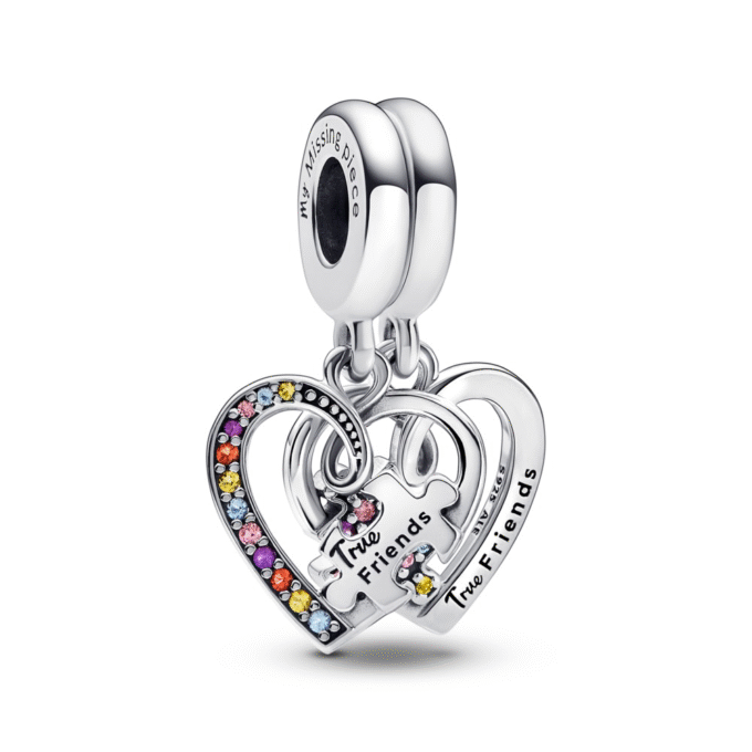 Pandora Puzzle Piece Hearts Splittable Friendship Charm