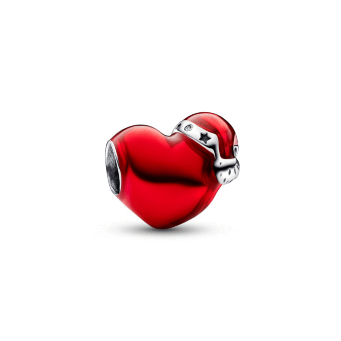 Pandora Christmas Heart Charm in Sterling Silver
