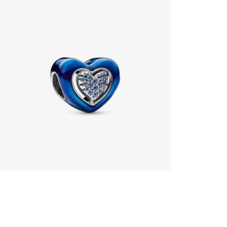 Blue Spinnable Heart Charm
