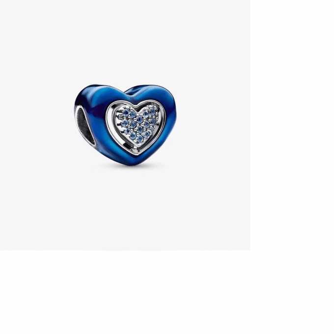 Blue Spinnable Heart Charm