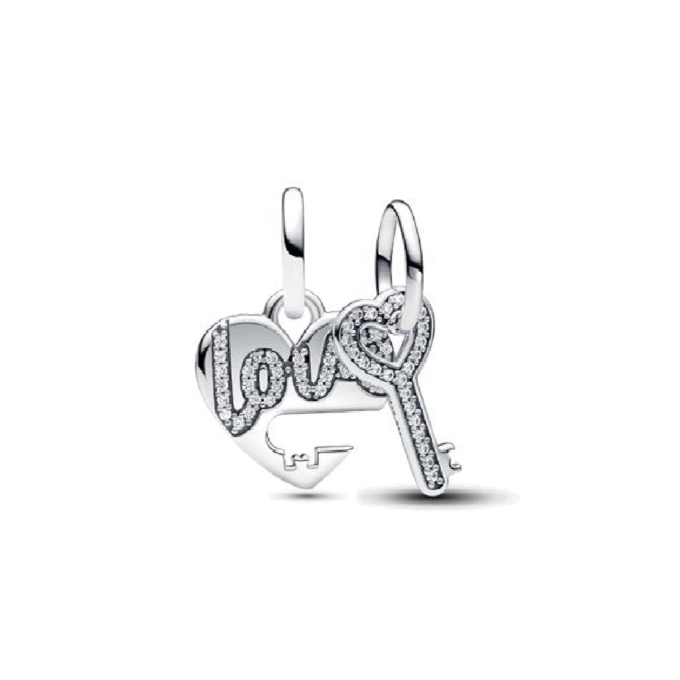Pandora Splittable Heart & Key Dangle Charm