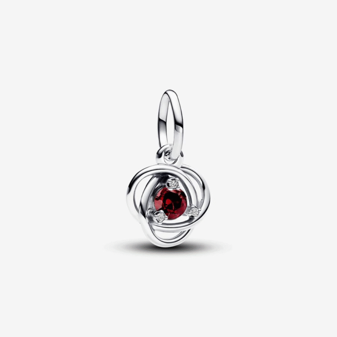 Salsa Red Crystal & Clear CZ Dangle Charm