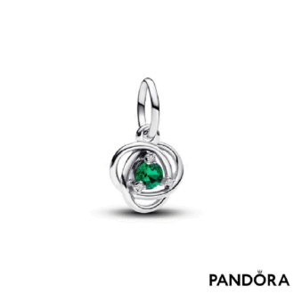 Pandora Spring Green Dangle Charm with Clear CZ