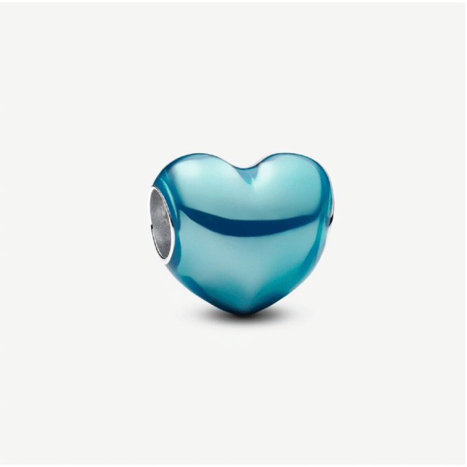 Sky Blue Puffy Heart Charm