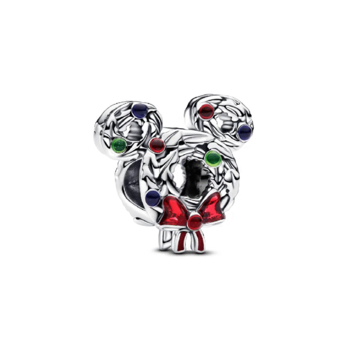 Disney Mickey Mouse Wreath Enamel Charm