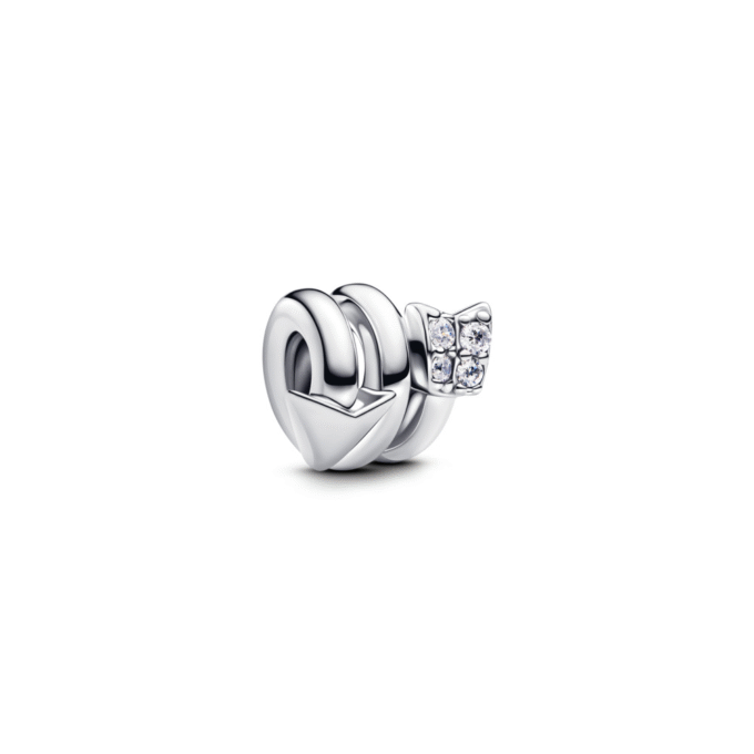 Pandora Sterling Silver Clear CZ Twist Arrow Charm