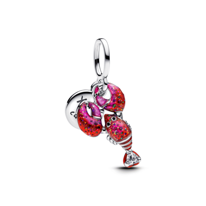 Pandora Silver Love Lobster Dangle Charm with Clear CZ