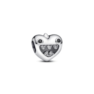 Pandora Monster Heart Charm with Clear & Black CZ