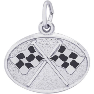 Rembrandt Crossed Flags Charm in Sterling Silver