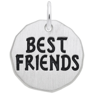 Best Friends Disc Charm in Sterling Silver by Rembrandt Charms