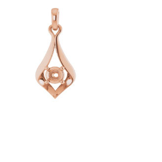 Chocolate Diamond Drop Pendant Necklace with .20ctw in 10k Rose Gold