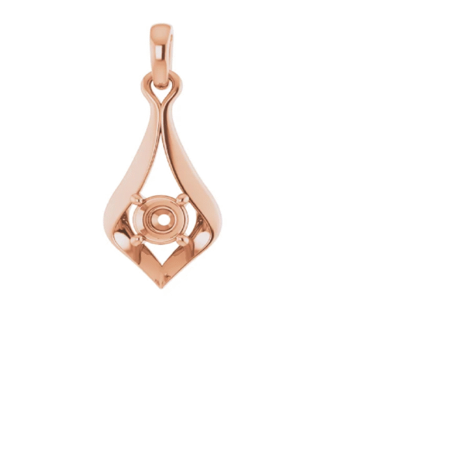 Chocolate Diamond Drop Pendant Necklace with .20ctw in 10k Rose Gold