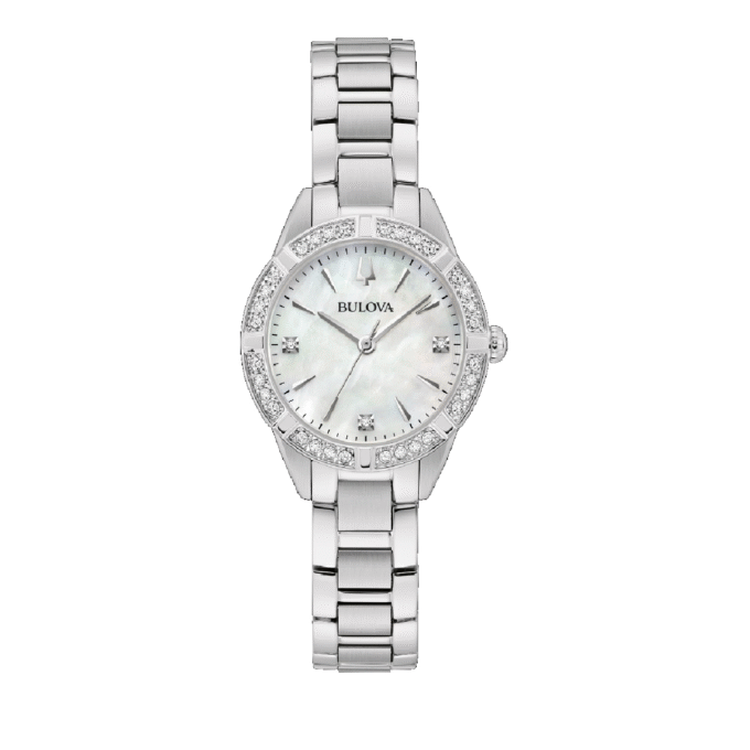 Bulova Women's Mother of Pearl Dial Dress Watch with Crystal Accents