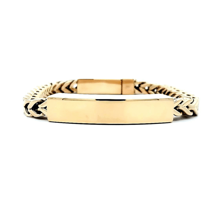 6mm Yellow Stainless Steel Franco Cremation ID Bracelet, 8 inches