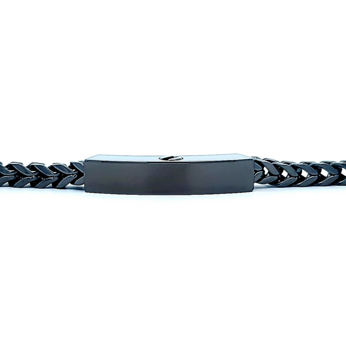 6mm Gun Metal Franco Cremation ID Bracelet 8"