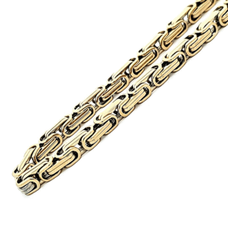 4mm Stainless Steel and Yellow Gold Kings Chain 24" Length
