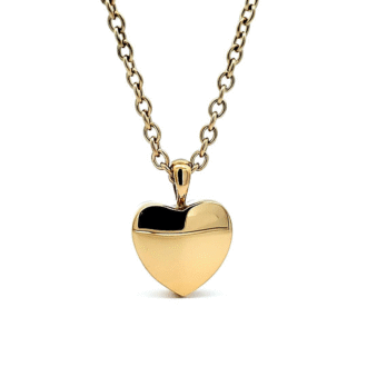 Sterling Silver Yellow Heart Cremation Pendant Necklace, 20 inches
