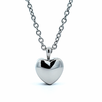 Sterling Silver Heart Cremation Pendant Necklace with 20" Chain