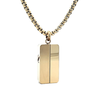 Stylish Double Urn Drop Pendant on a Bold 24" Stainless Steel Box Chain
