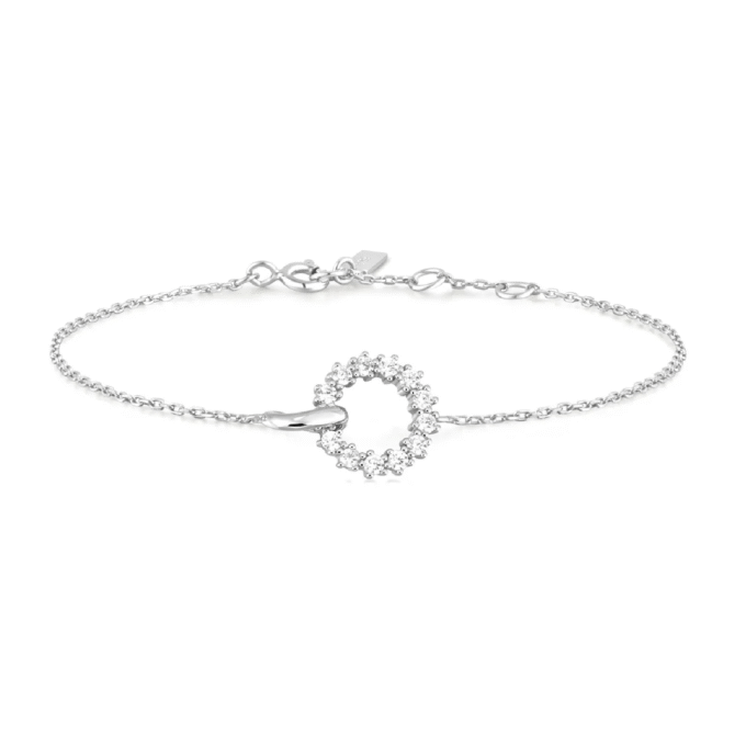 Ania Haie Interlinked Circle CZ Bracelet in Sterling Silver 7"