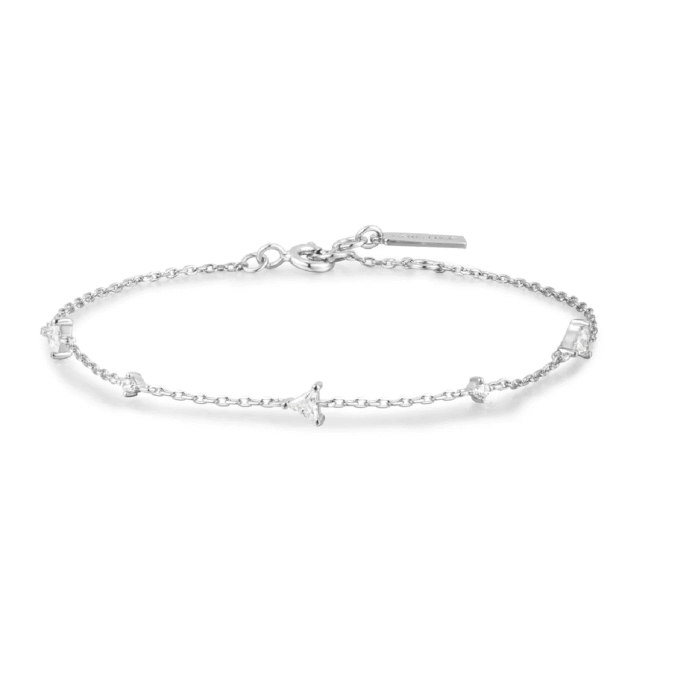 Ania Haie 7" Triangular CZ Station Bracelet in Sterling Silver