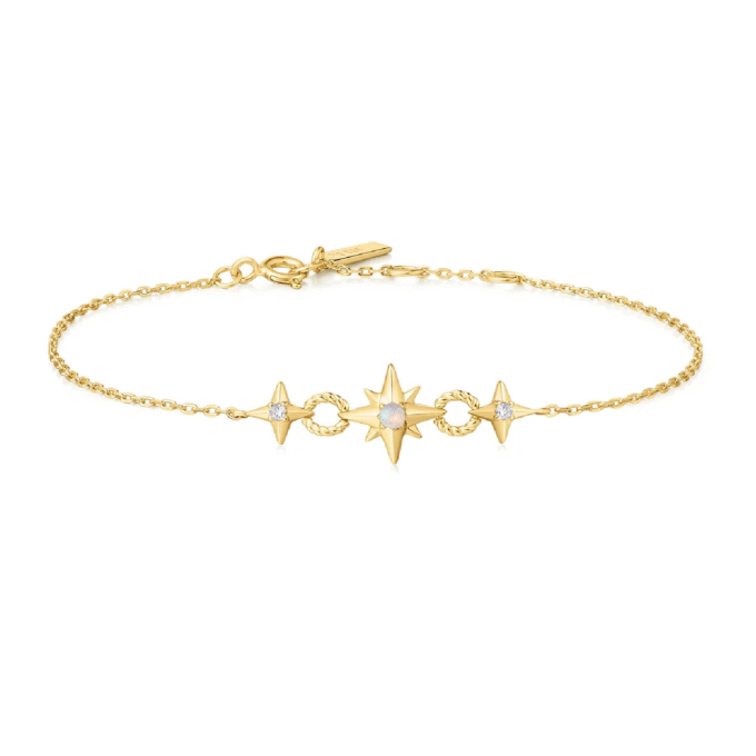 Ania Haie Yellow Gold-Plated Cable Link Star Bracelet