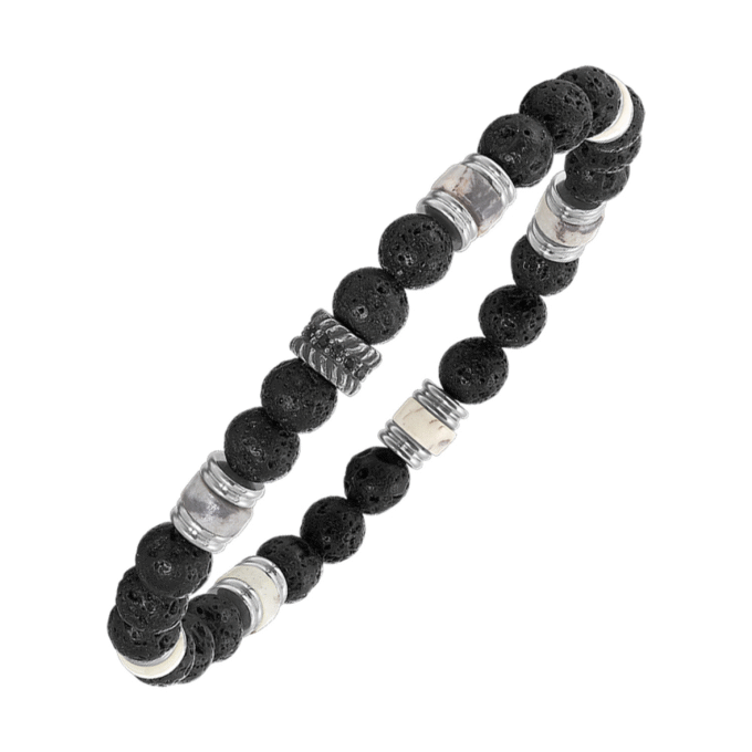 Stylish Black and White Bead Stretch Bracelet for Everyday Wear