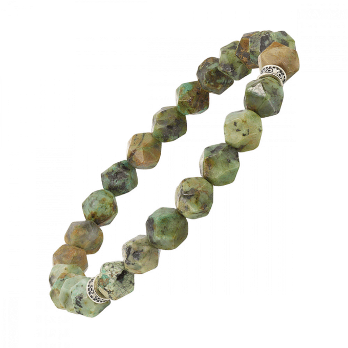 Sterling Silver Bracelet with Semi-Precious Gemstone Beads