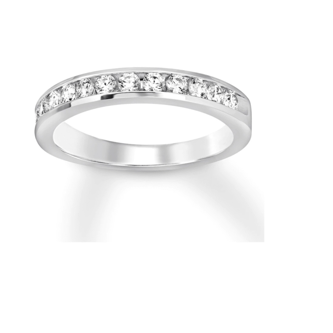 Diamond Channel Band with .33ctw in 14k White Gold