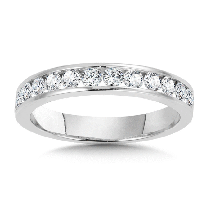 Diamond Channel Band with .75ctw Round Diamonds in 14k White Gold