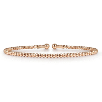 Gabriel & Co Bujukan Beaded Bangle Bracelet in 14k Rose Gold