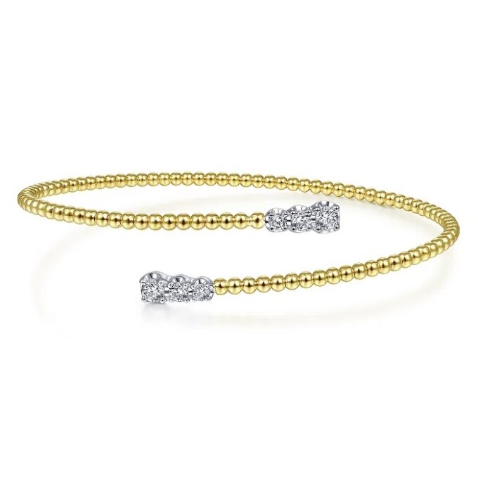 Gabriel Bujukan Bangle Bracelet with .42ctw Round Diamonds in 14k Yellow Gold