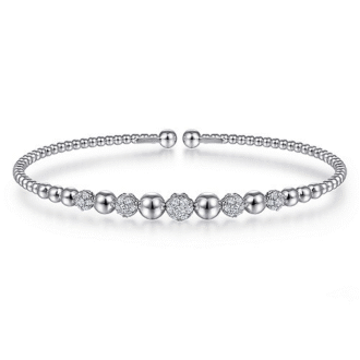 Gabriel Bujukan Bangle Bracelet with .34ctw Diamonds in 14k White Gold