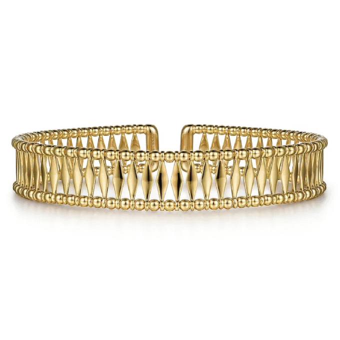 Gabriel Bujukan Diamond Shape Wide Cuff Bracelet in 14k Yellow Gold