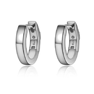 Sterling Silver 13X11mm Hoop Earrings with Radiant Polish