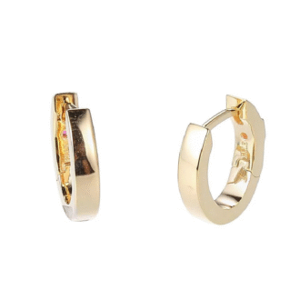 13X11mm Sterling Silver Gold-Plated Hoop Earrings