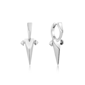 Ania Haie Silver Spike Huggie Hoop Earrings