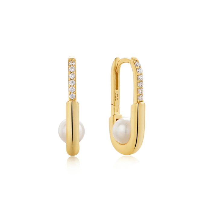 Ania Haie Pearl Interlocking Oval Hoop Earrings