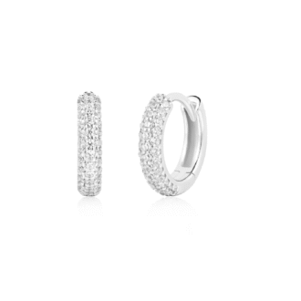 Ania Haie Silver Pave CZ Huggie Hoop Earrings