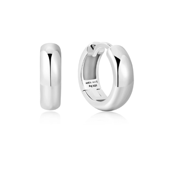 Ania Haie Silver Dome Huggie Hoop Earrings