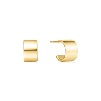 Ania Haie Yellow Gold-Plated Flat Small Huggie Hoop Earrings