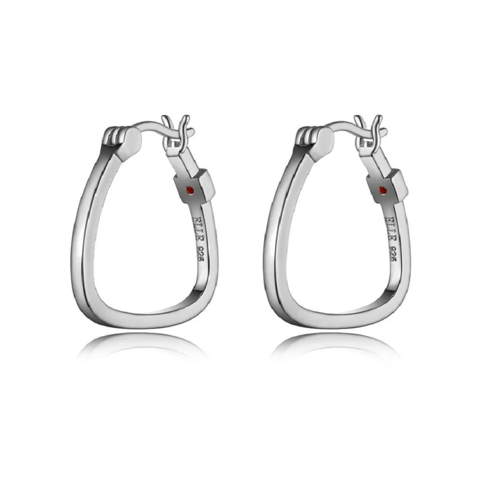 Sterling Silver Radiant Polished Hoop Earrings