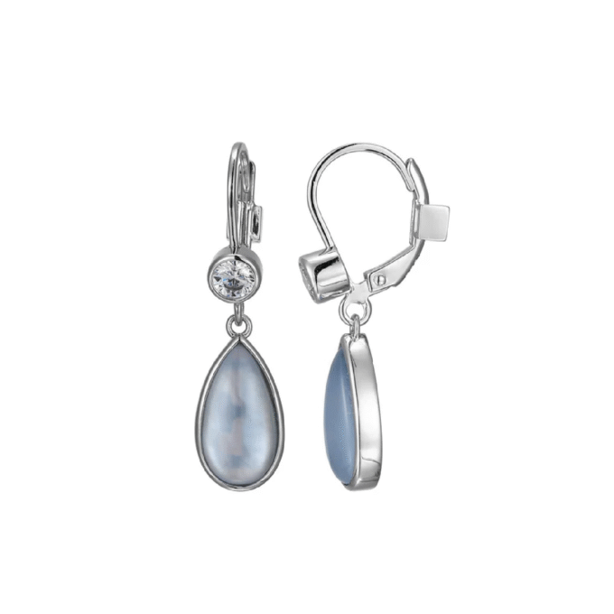 Ethereal White Topaz and Mother of Pearl Drop Earrings
