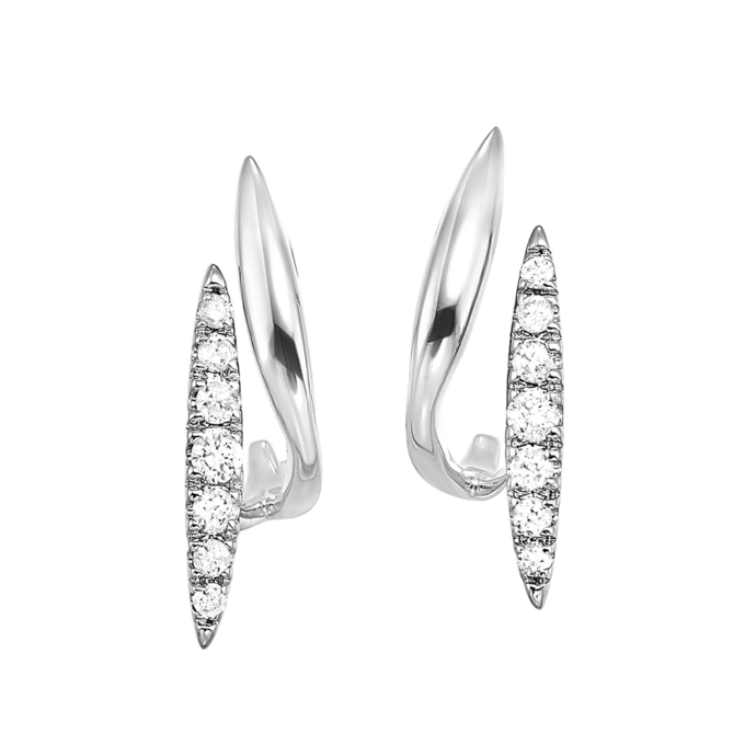 14k White Gold Drop Earrings with .20ctw Round Diamonds
