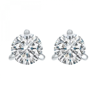 Radiant 3-Prong Stud Earrings with 1.5ctw Diamonds in 14k White Gold